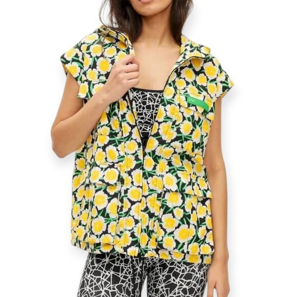 Diane Von Furstenberg x Target Yellow S Packable Sleeveless Hooded Full Zip Vest - Picture 1 of 13